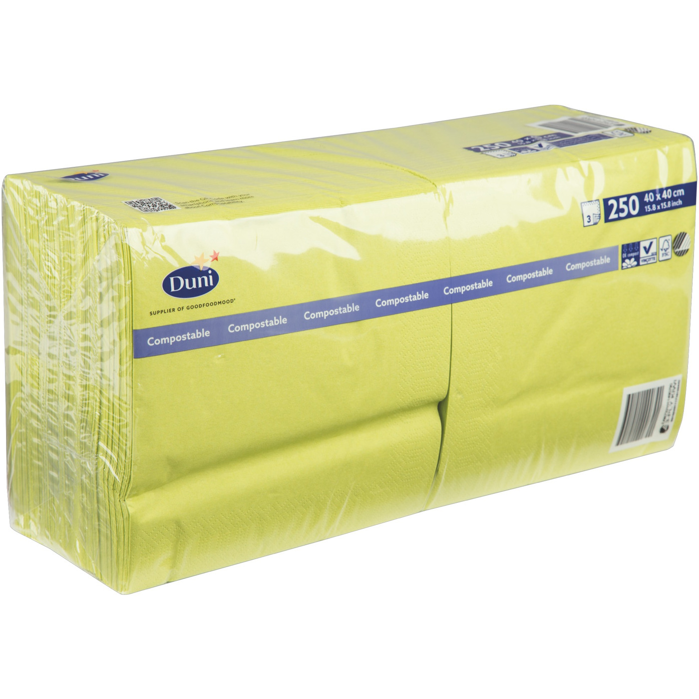 Duni Zelltuch-Servietten 40 x 40 cm 1/8 Buchfalz Kiwi | Verpackungen
