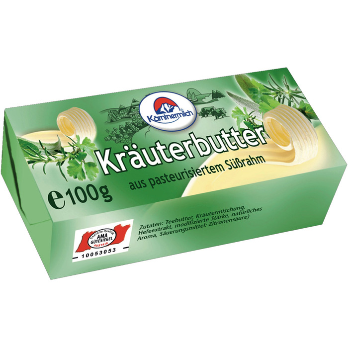 Transgourmet Österreich - Kärntnermilch Kräuterbutter 62% Fett 100 g