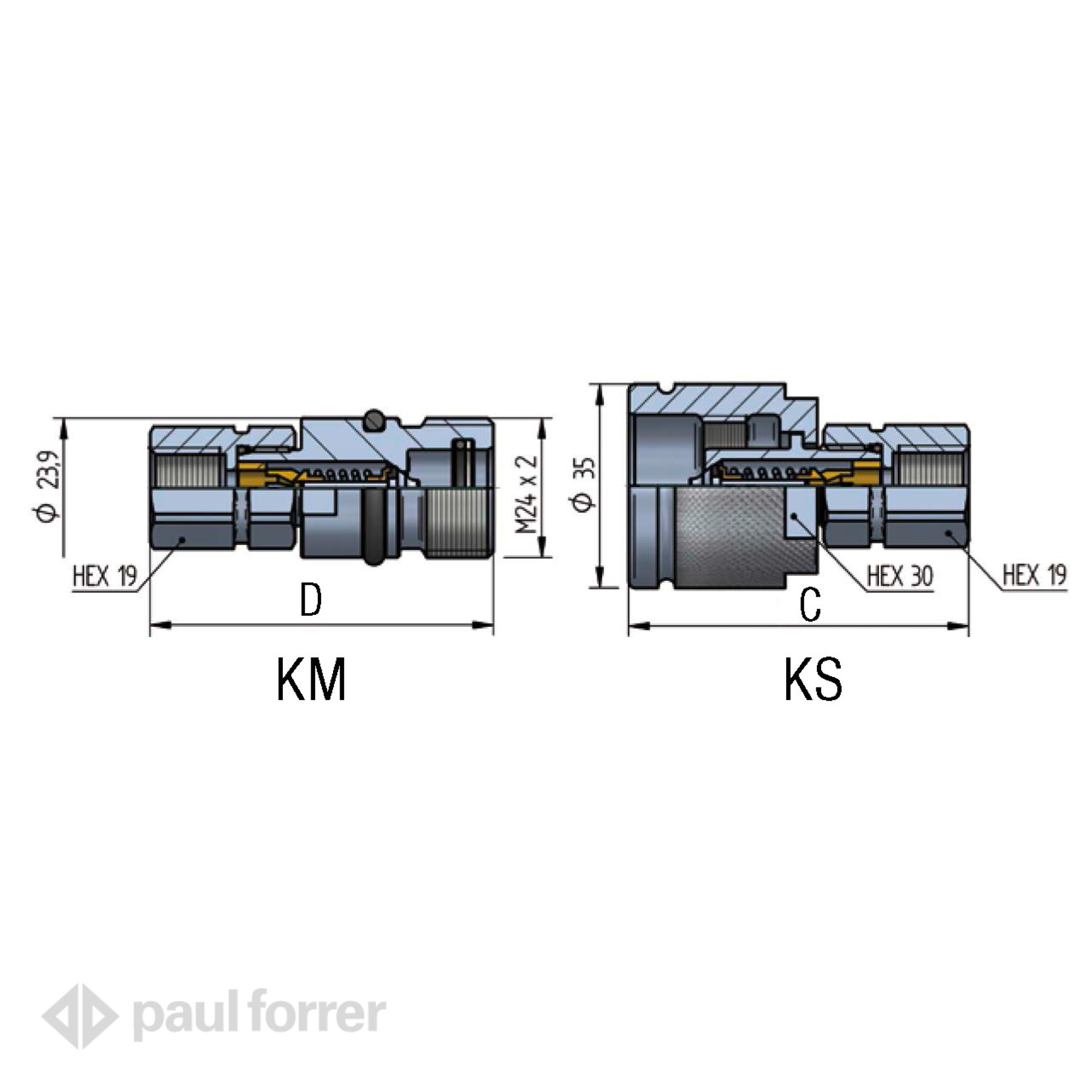 Paul Forrer AG - Schraubkupplung Muffe ISO 14541