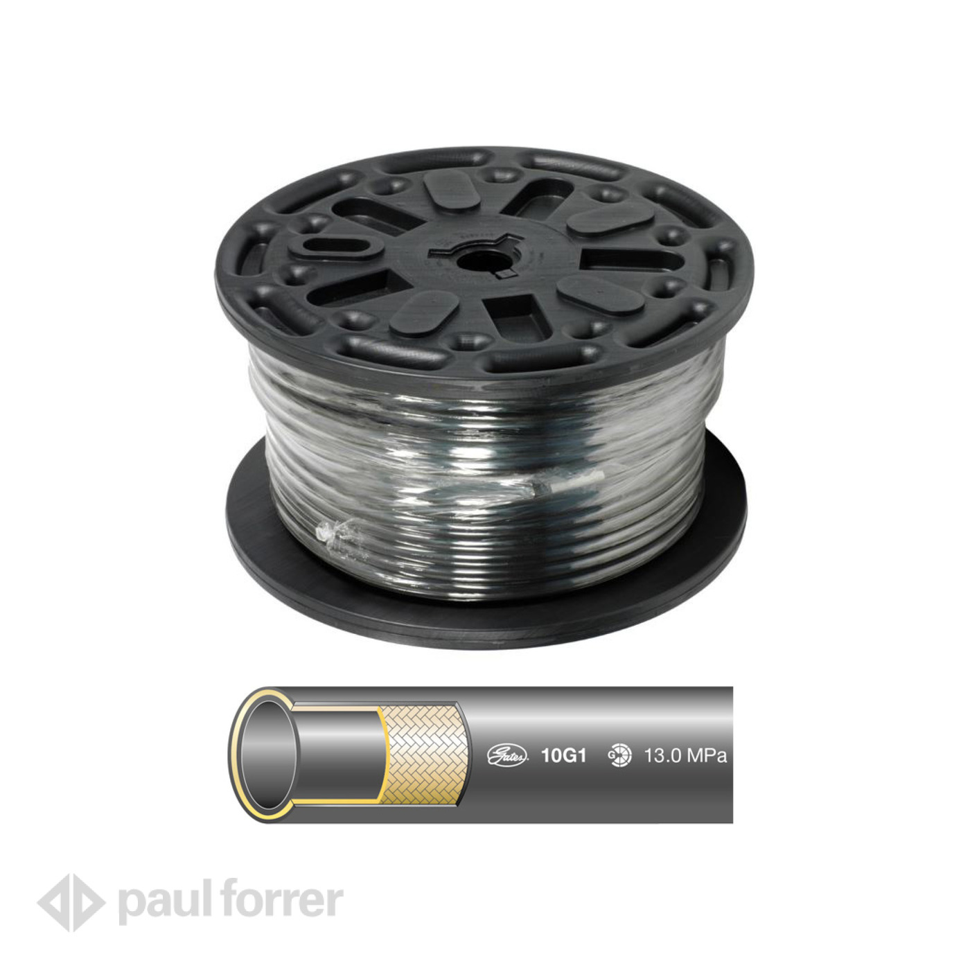 Paul Forrer AG - Tuyaux hydrauliques Gates Bobine à 36mtr G1 DN38 1-1/2 ...