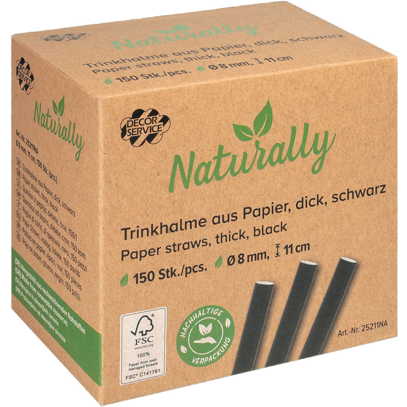 Transgourmet Österreich - Naturally Trinkhalme Papier schwarz DM 8 mm ...